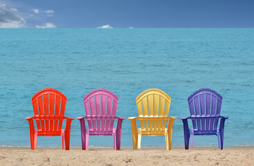 colorful beach chairs