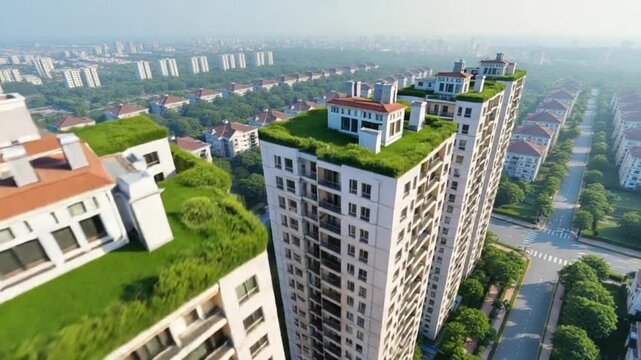 Multistorey building structure building social housing neighborhood aerial survey