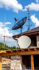 Satellite dishes on a roof