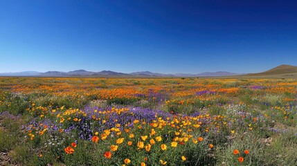 Fototapeta premium Vibrant Wildflower Super Bloom in California's Antelope Valley