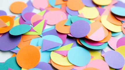 Vibrant Colorful Paper Shapes: A Playful Abstract Composition