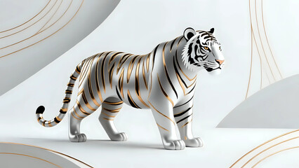 Fototapeta premium Tiger on white background
