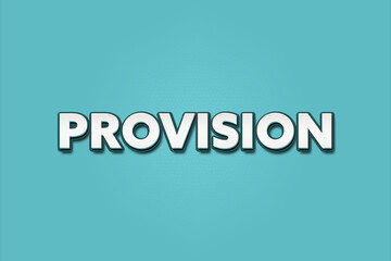 Provision (commission) - A turquoise banner illustration with white text.