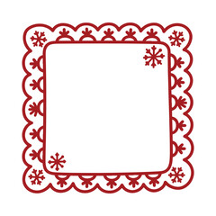 doodle christmas frame with snowflakes hand drawing border