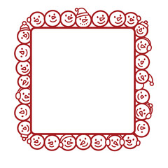 doodle christmas frame with snowflakes hand drawing border