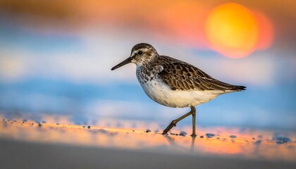 Obraz premium Shorebird at sunrise