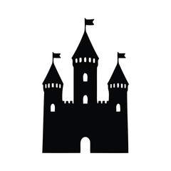 Obraz premium Majestic Castle Silhouette Explore Architectural Wonder and Timeless Design