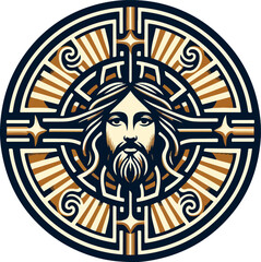 Jesus_Christ_Illustration_–_Religious_Icon_with_Beard,_Cross_Symbol,_and_Circular
