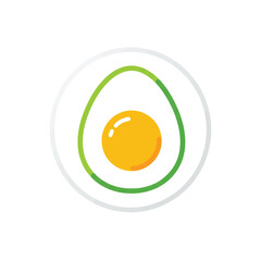 Stylized illustration of a halfboiled egg with a yolk