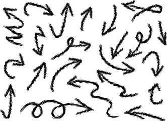 Hand Drawn Arrow Collection in Black and White for Design Elements