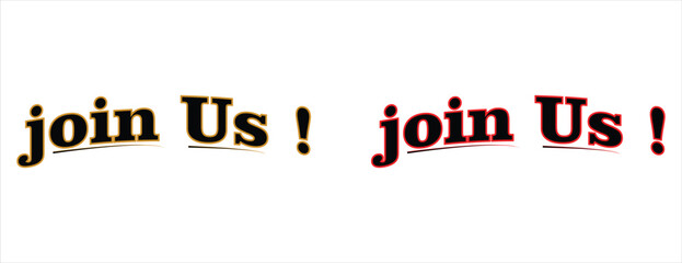 Join Us typography text banner, recruitment and call to action