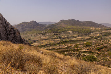 Obraz premium View from Acrocorinth (acropolis of ancient Corinth), Greece