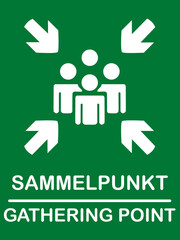 "Sammelpunkt-Schild &ndash; Notfall- und Evakuierungsbeschilderung