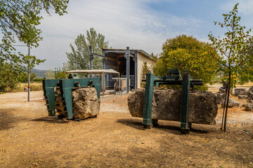 Exhibit of reconstruction works in the ancient Nemea on Peloponnese peninsula, Greece