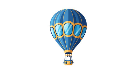 Obraz premium Cartoon Blue Hot Air Balloon Isolated on White Background