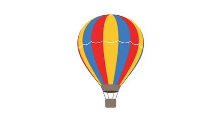 Fototapeta premium Colorful Hot Air Balloon Illustration on White Background