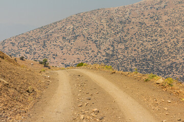 Rural mountain road on Peloponnese peninsula, Greece