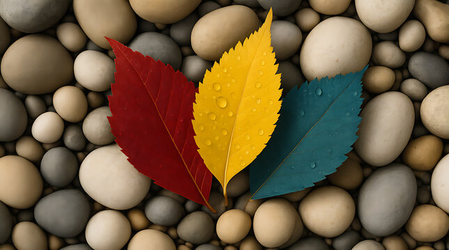 yellow leaves on the beach - Powered by Adobe