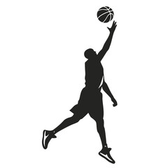 Basketball player shooting from distance silhouette