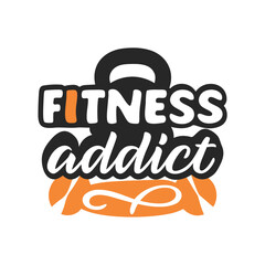 Bold Fitness Addict Design with Kettlebell Silhouette for Gym Lovers and Fitness Enthusiasts