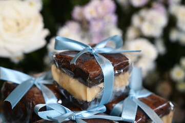 bem-casado, brazilian wedding cake, wedding favor, dulce de leche pastry, party favor

