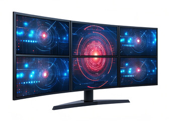 a large supercomputer with ai algorithms being pro isolated on white background, png, ai generated