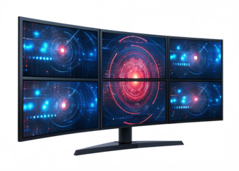 a large supercomputer with ai algorithms being pro isolated on white background, png, ai generated