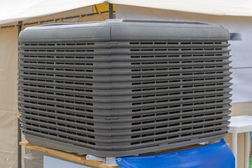 Fototapeta premium Evaporative Cooling Fresh Air Ventilation Equipment System at Animal Farm