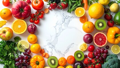 Colorful Fruit and Vegetable Wreath

