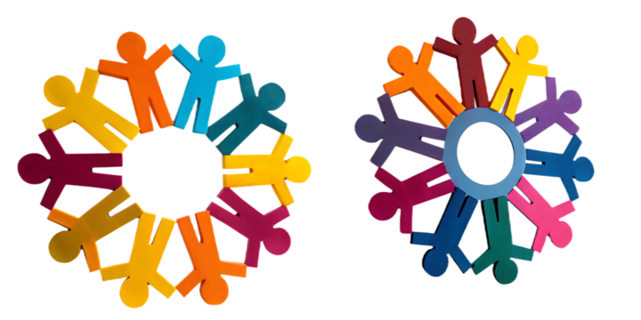 set collection of colored paper figures represent isolated on white background, png, ai generated - Powered by Adobe