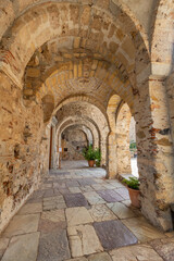 Archway at Metropolitan Church of Saint Demetrius in Mystras on Peloponnese peninsula, Greece