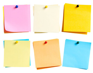 Colorful sticky notes arranged in a grid pattern, showcasing a vibrant and organized workspace aesthetic.