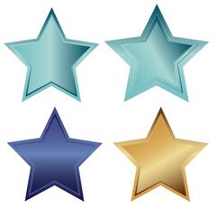 a set of stars of different colors without a background