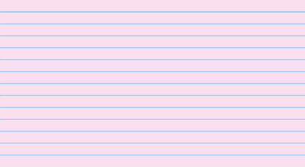Pink sheet of paper with blue horizontal lines, resembling lined paper or an index card.