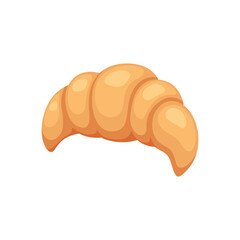 A cartoon croissant with golden brown layers and smooth curves