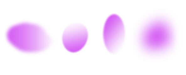 Set of circle gradient noise gradation. Abstract colorful blur mesh on isolated transparent background. Easter eggs in shades. Gradient aura, grain neon blob noise effect for badges, price tags, label