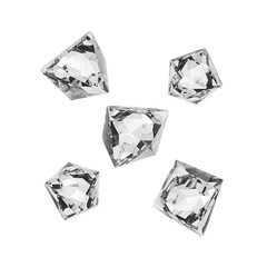 Fototapeta premium Floating crystal tetrahedrons with sharp transparent edges.