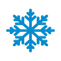 3d single Snowflake icon sign symbol vector illustration isolated on white background. Christmas 3d icon. Abstract snow logo frost cold weather. Winter precipitation. Blue snowflake symbol EPS 10.