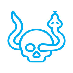 Fototapeta premium Skull and Snake Illustration