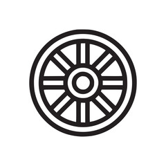 Obraz premium Illustration of a simple wagon wheel the design features a circular shape with spokes radiating from the center, creating a classic and timeless symbol of transportation and history