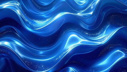 Dynamic Blue Abstract Liquid Waves