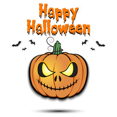 Happy Halloween. Sinister smiling pumpkin