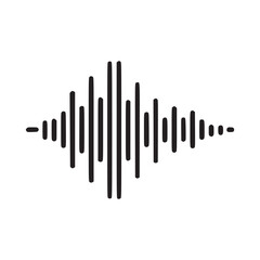 Illustration of a sound wave, represents audio, music, frequency, and signal in a simple, minimalist style, suitable for technology or design concepts