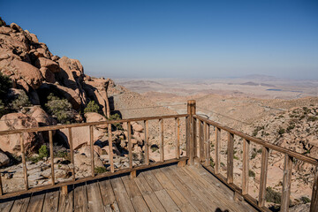 La rumorosa desert in Mexico, red rocks and blue sky