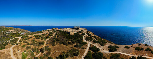 Poseidon temple in Athens, greece, View from the sea