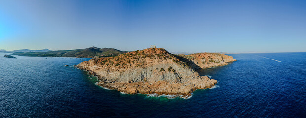 Poseidon temple in Athens, greece, View from the sea