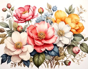 Beautiful Floral Bouquet Painting.