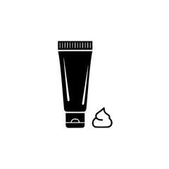 cosmetic cream tube with dollop of cream.