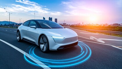 Fototapeta premium Self Autonomous Technology Car Vehicle Driving Innovation