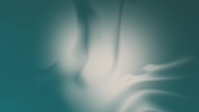 Seamless loop background in 4K. Soft, flowing shapes in teal and white create an abstract, calming visual effect. The gentle curves and blending colors evoke tranquility and motion.